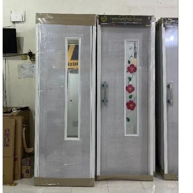 TERMURAH Pintu PVC Kamar Mandi Cermin Motif Kaca Depan Siap kirim
