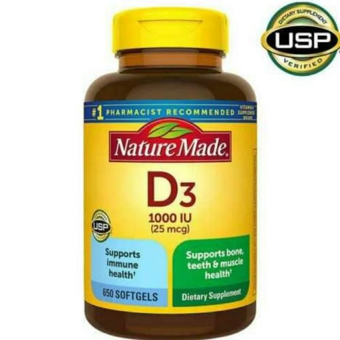 Nature Made Vitamin D3 Vit D3 Vitamin D Vit D 1000Iu 1000 Iu 650 Original Produk