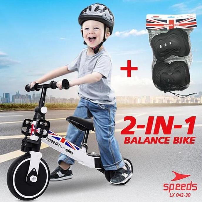 NEW SPEEDS Sepeda Anak Roda 3 Sepeda Mini 2In1 Taxi Balance Bike Push Bike Sepeda Keseimbangan 071-5