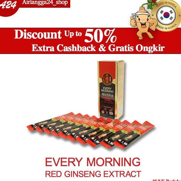 

BEBAS ONGKIR - PROMO EVERY MORNING "KOREA RED GINSENG EXTRACT" isi 10 SACHETS
