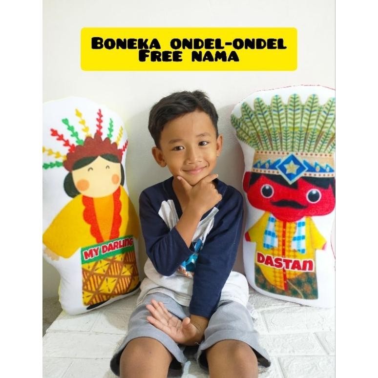 Boneka Ondelondel Boneka Ondel-Ondel Betawi Mainan Ondelondel Free Nama Hiasan Ondelondel AST