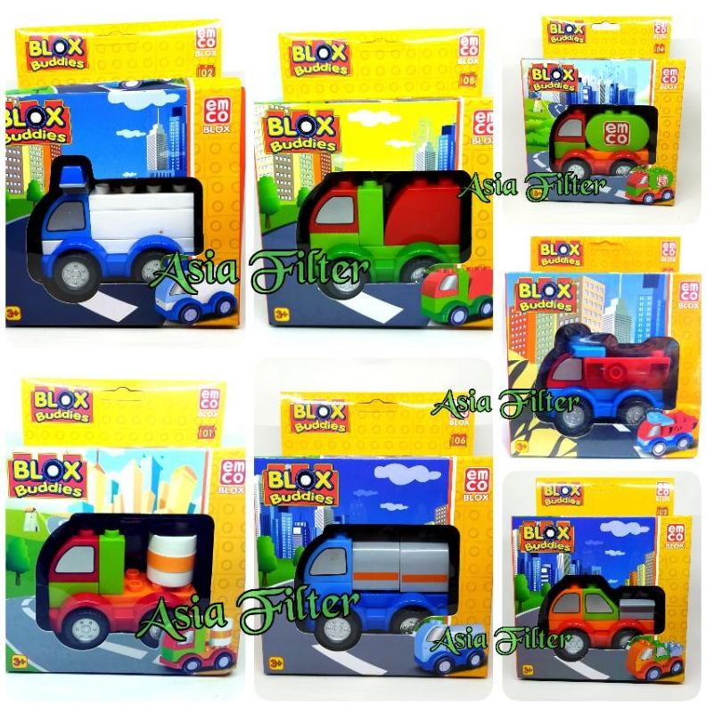Blox buddies  Emco transportasi publik, truk tangki, mobil polisi, lego besar dumplo AST