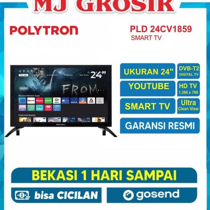 TERMURAH - LED TV POLYTRON 24" 24CV1869 24 INCH SMART TV
