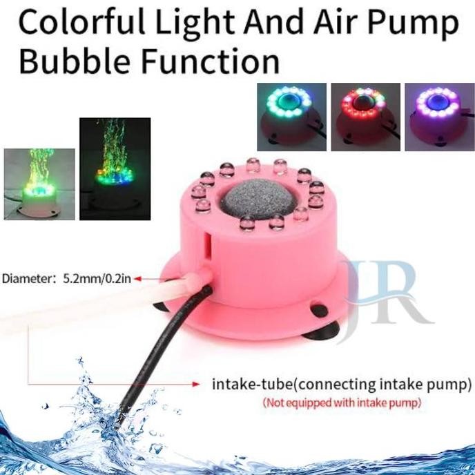 Lampu Batu Aerator Gelembung Udara Colorful Light Bubble Aquarium