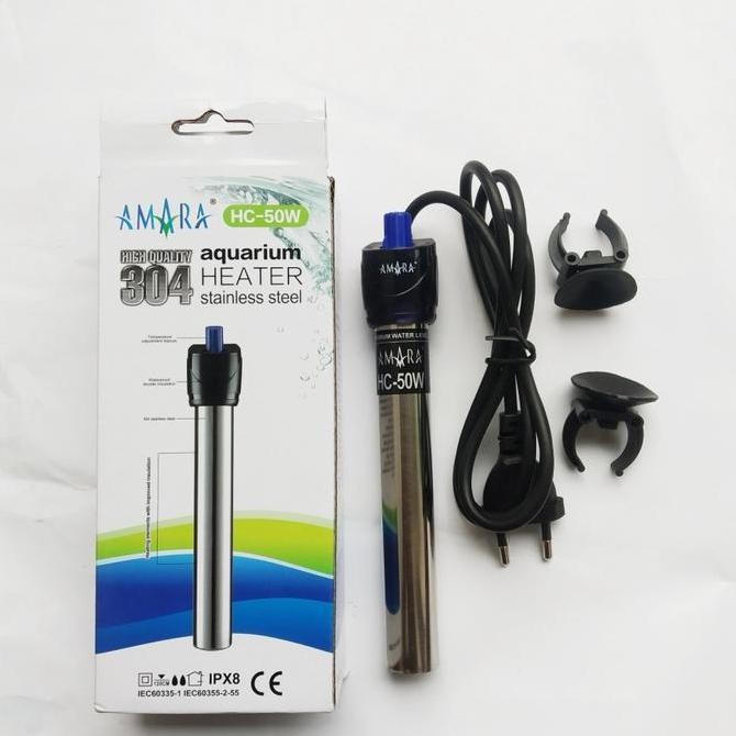 Heater Stainless Amara Penghangat Air Aquarium Heater Aquascape