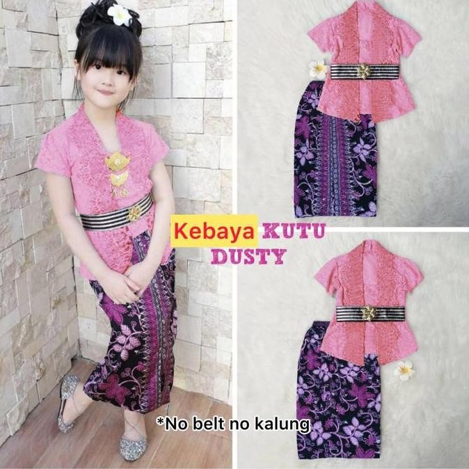 One Set Pakaian Kebaya Anak Cewek Kekinian Cocok Umur 5-12 Th / Setelan Kutubaru / Baju Kebaya Bayi 