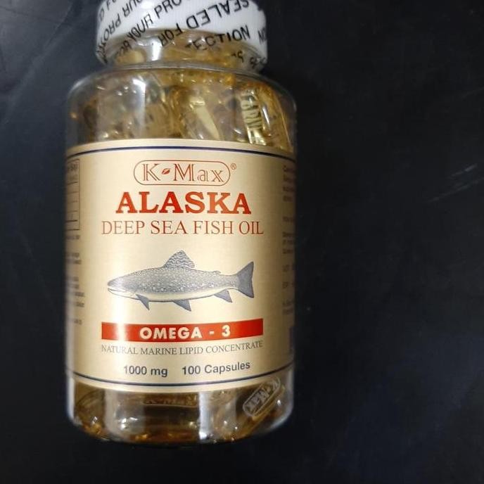 BEBAS ONGKIR - K-MAX OMEGA 3 ALASKA DEEP SEA FISH OIL / MINYAK IKAN ( KOLESTEROL)