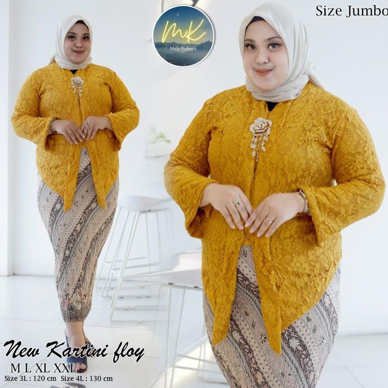 Nasywa SETELAN KEBAYA NASYWA KARTINI JUMBO LD 130 120 / KEBAYA FLOY KUTUBARU BROKAT KEKINIAN / KEBAY