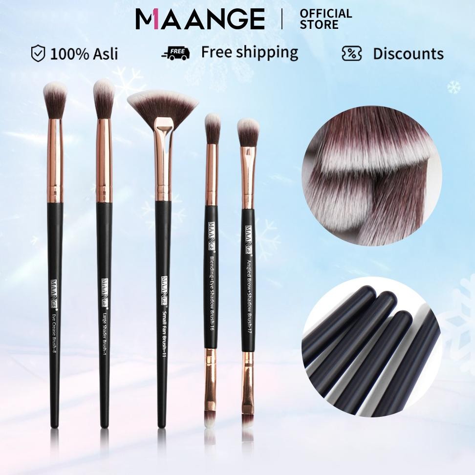 

baru maange set kuas makeup mini 4in1 - eyeshadow, alis, bibir, spons 5747