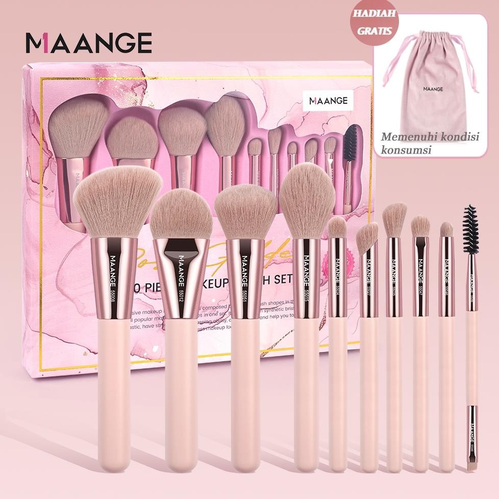 

baru [beli 1 gratis] maange 10pcs pink edition kuas makeup set + tas kosmetik + gift box 55075