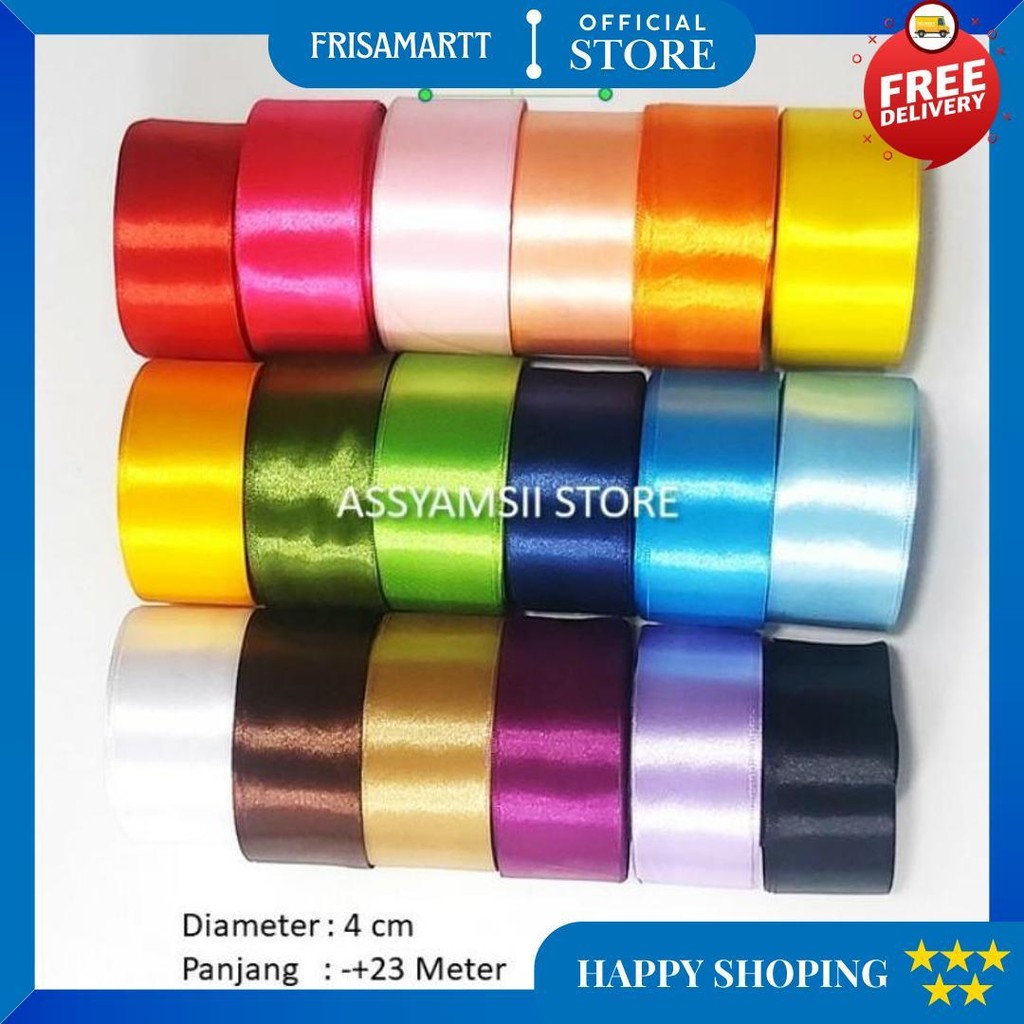 

Pita Satin Sateen 2 Cm 2.5 Cm 4 Cm Bahan Bucket Buket Bunga Hampers Souvenir Per Roll Promo 6.6