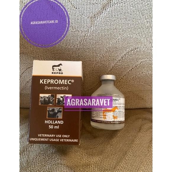 READY STOK KEPROMEC INJEKSI 50 ml - obat cacing, gudig, scabies, gurem hewan SEPERTI INTERMECTIN INJ