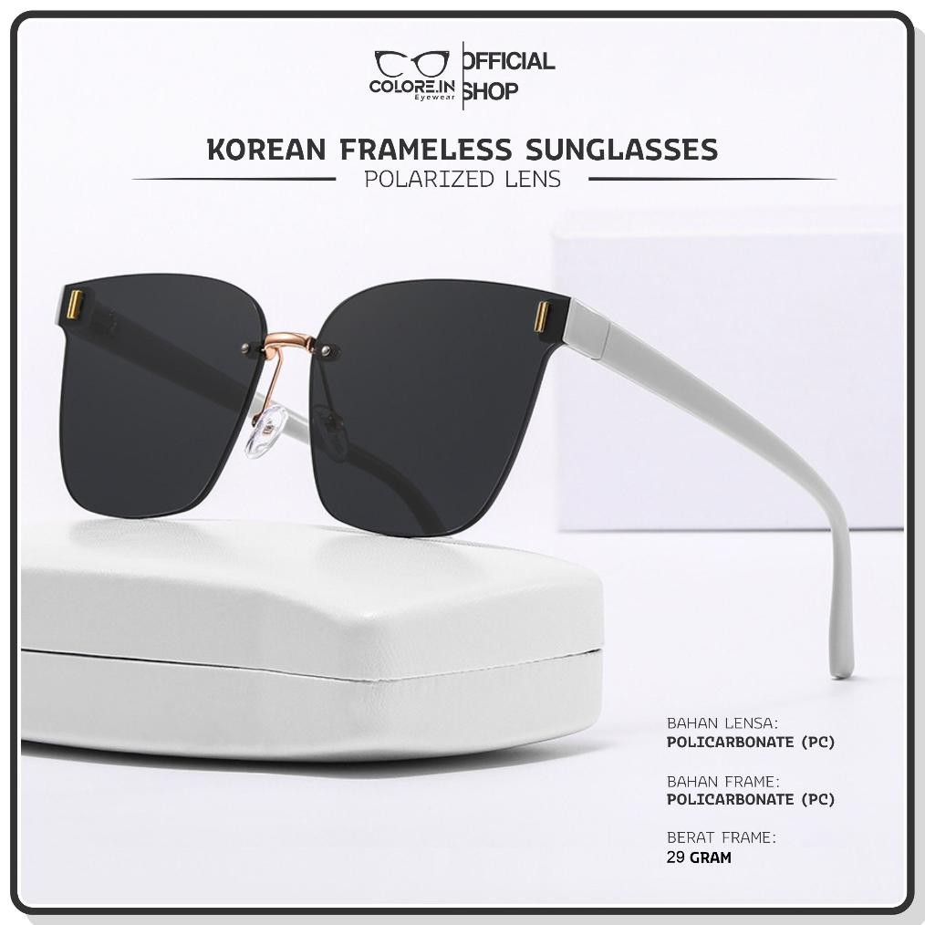 Colore.in - Kacamata Hitam Sunglasses UV400 Kotak Wanita TR-90 Fashion Trendy Cassual Glasses W818 B