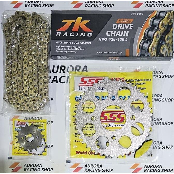 . GEAR SET SSS CBR 150 R / CB 150 R & RANTAI TK 428 O-RING GOLD