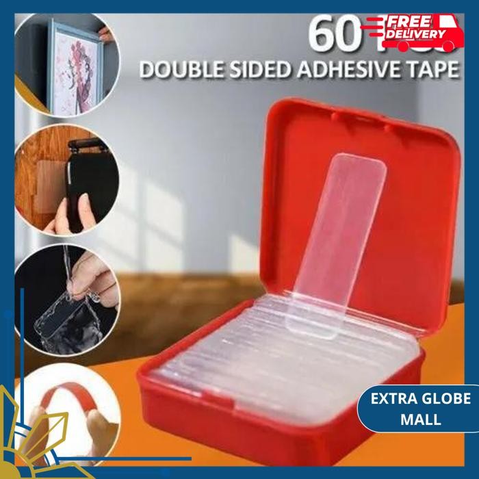 

STIKER NANO DOUBLE TAPE AKRILIK MINI PEREKAT 2 SISI BOX KOTAK ISI 60 BEST PRODUK !!