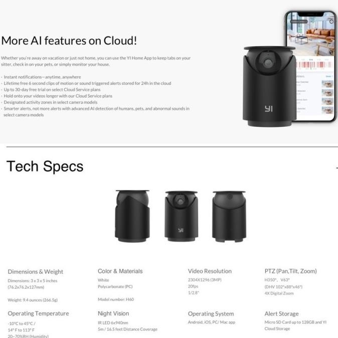 [Expert] CCTV Yi Dome Camera U PRO 3MP Wifi IP Camera with Face Detection