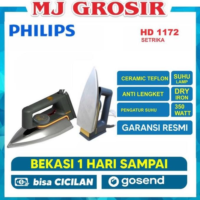 TERBARU - PROMO SETRIKA PHILIPS HD 1172 HD1172 TEFLON CLASSIC DRY IRON