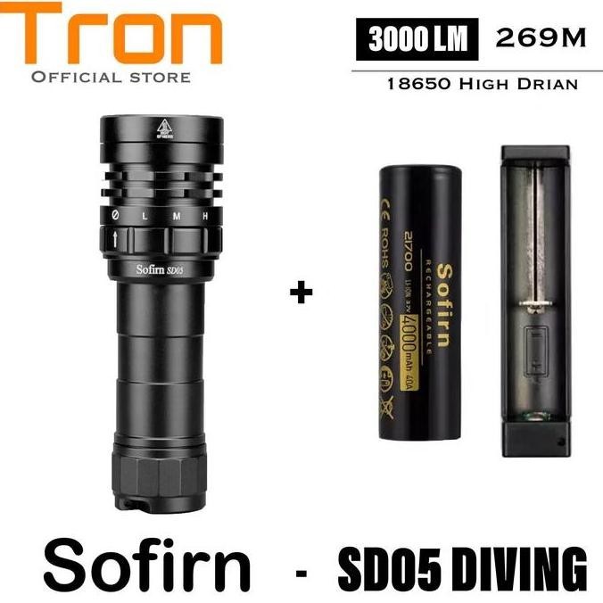 TERLARIS - Sofirn SD05 Scuba Senter LED Diving Selam Cree XHP50.2 3000lm