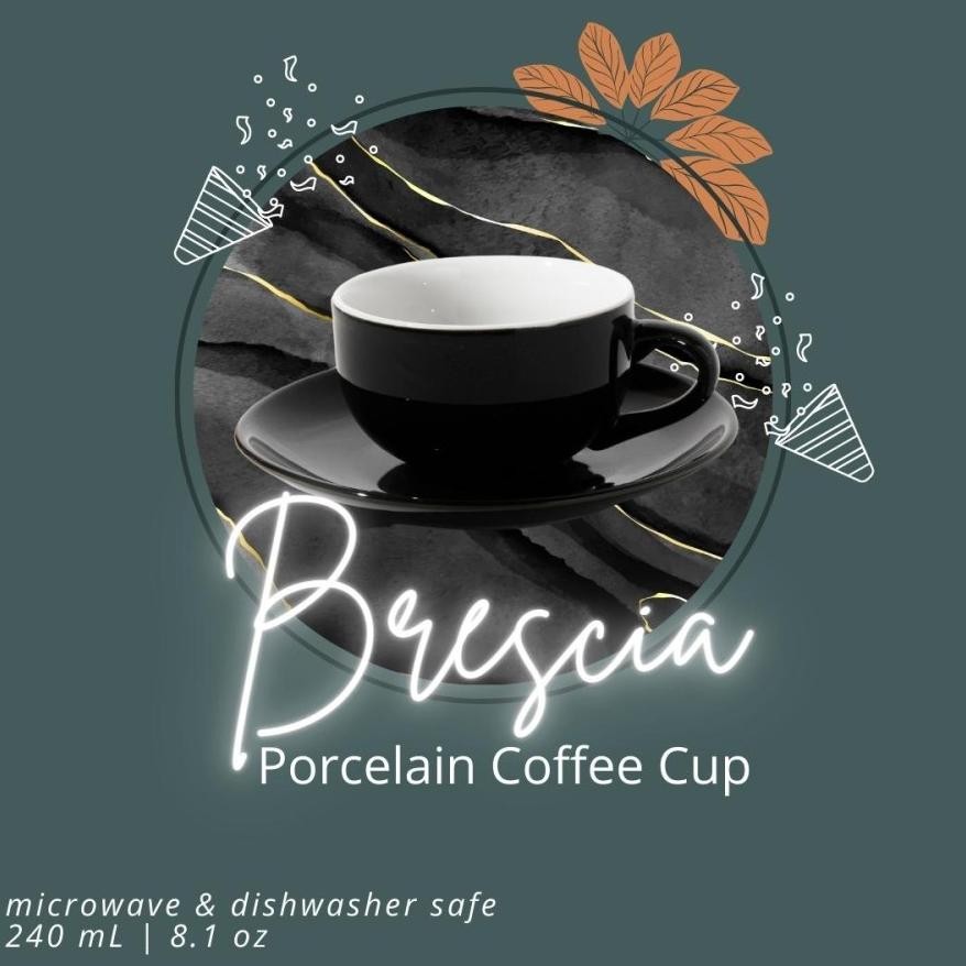 BRESCIA Coffee Cup I Cappucino Cup Porcelain I Cangkir Kopi Susu