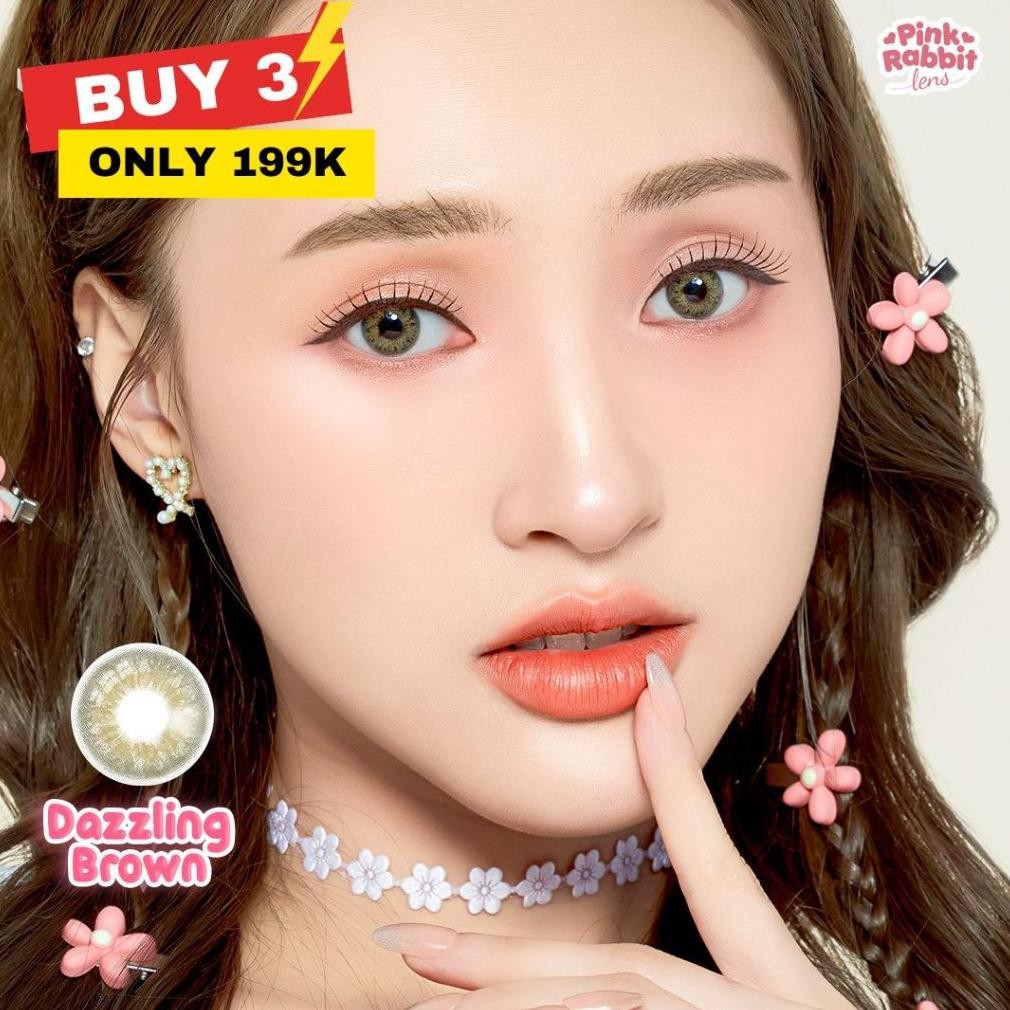 PINKRABBIT SOFTLENS DAZZLING BROWN - Normal, Minus 0.5 S/D 8.00 (1PCS/Sebelah) Berkualitas
