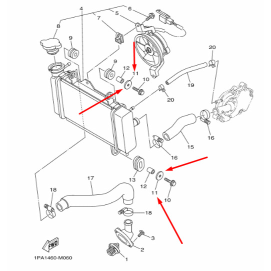 90201-06880 (HM) WASHER PLATE RING BAUT RADIATOR VIXION ORIGINAL YAMAHA