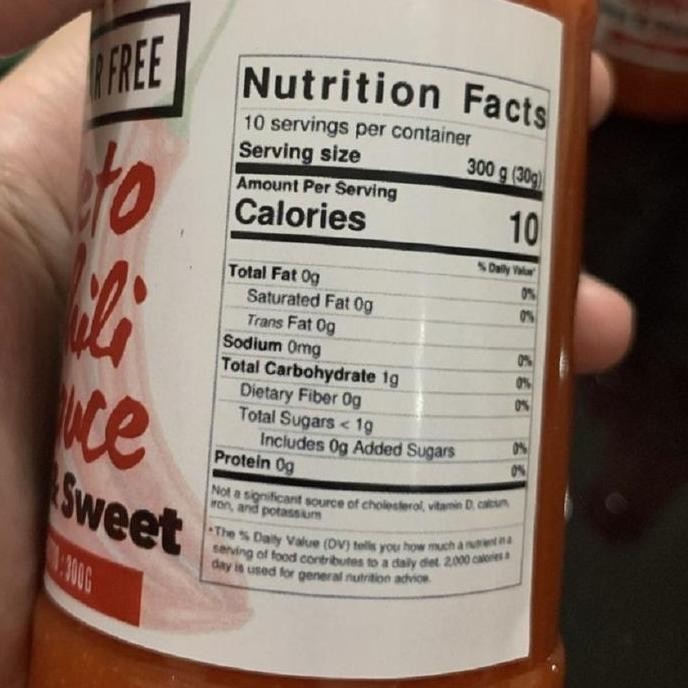 

SAUS SAMBAL PEDAS MANIS SUGAR FREE LOW CARB CHILI SAUCE LA