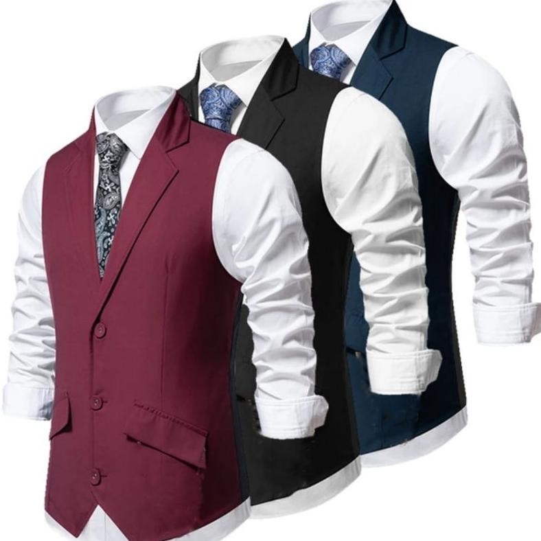 Rompi formal pria/Rompi vest kerah pria,  dalaman blazer ataw jas, JunDW