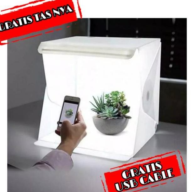 MINI FOTO STUDIO BOX LED LENGKAP + 2 BACKGROUND STUDIO PHOTO BOX LIGHTBOX LATAR STUDIO FOTO BACKDROP