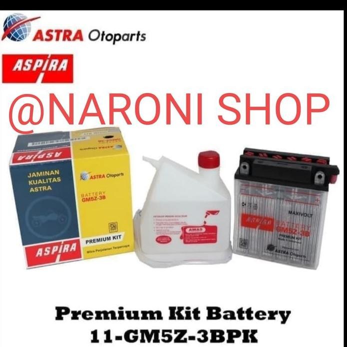 Terlaris Accu / Aki Aspira Gm5Z-3B Aspira Kit