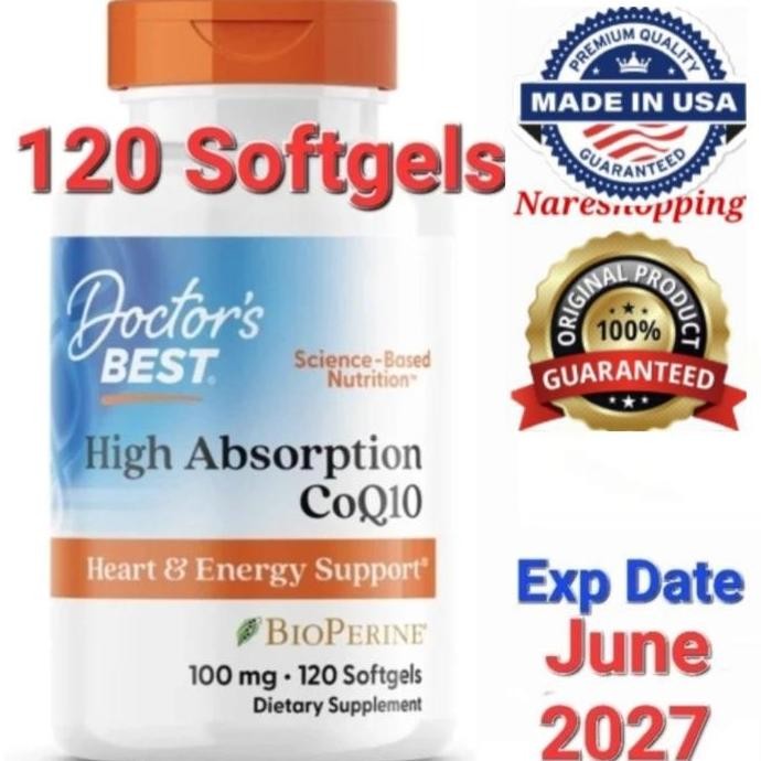 Doctor'S Best High Absorption Coq10 Bioperine 100 Mg 120 Softgels