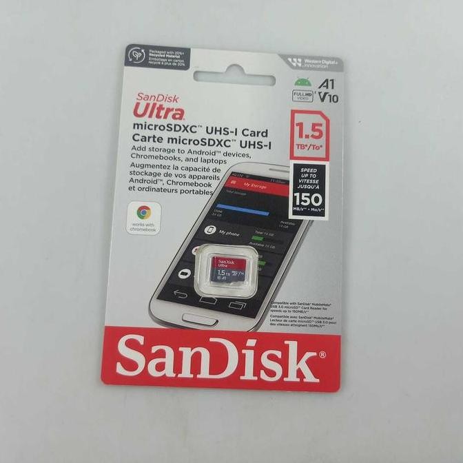 MICRO SD 1.5TB SANDISK ULTRA ORIGINAL MEMORY CARD 1.5 TB MICROSD 1,5TB ORI 150 MB/S 1,5 HP MINI ANDR