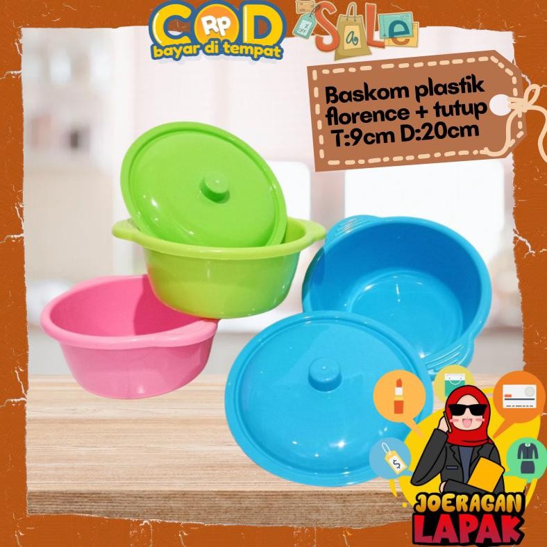 Baskom Florene + Tutup Warna Pastel Hajatan Tasyakuran Bahan Plastik Bak Mini Waskom Grosir Berkat W