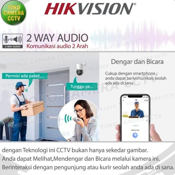 PTZ IP CAMERA HIKVISION 4MP KAMERA CCTV 360 POE ONVIF AUDIO BERWARNA