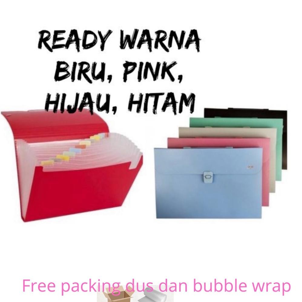 

TERLARIS Expanding File Folio Plastik 12 Sekat Muat F4 Siap kirim
