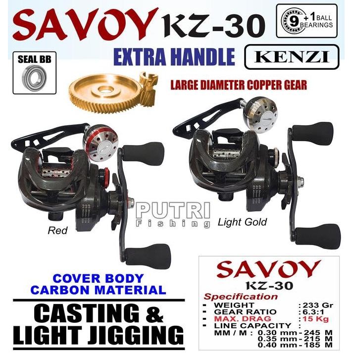 TERBARU - REEL KENZI SAVOY KZ 30 EXTRA HANDLE (BODY CARBON)