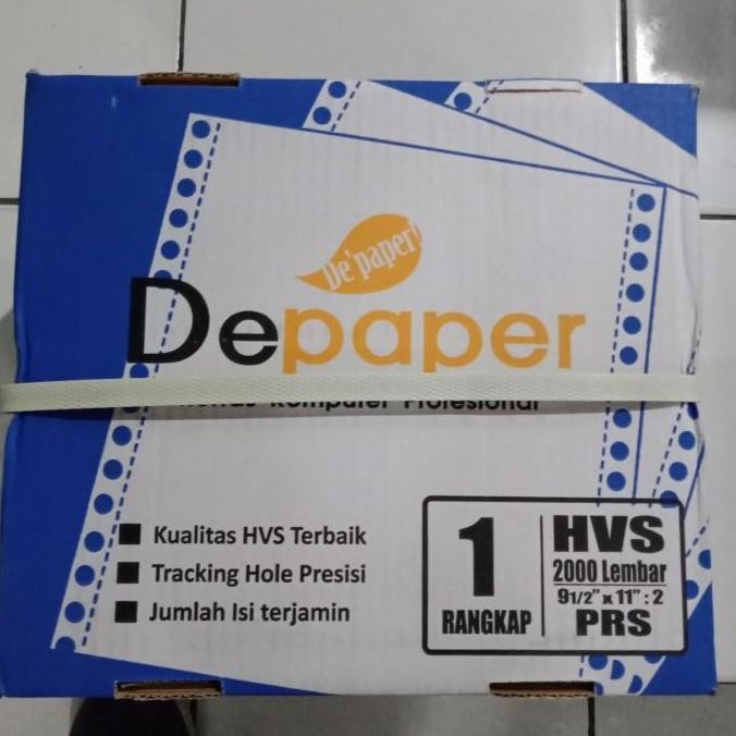 

TERMURAH - Continuous form Depaper 9,5 x 11 1 ply full / prs