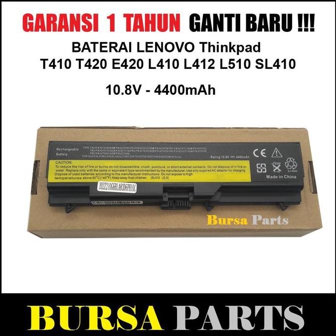 TERBARU - Baterai lenovo Thinkpad T410 T420 E420 L410 L412 L510 SL410 - Black