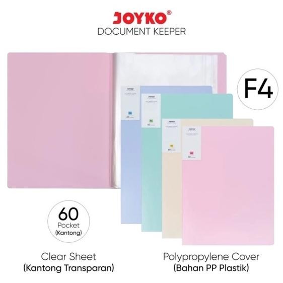

READY STOK Joyko Dokumen Keeper / Clear Holder DK-F60F4 F4 60 Sheet Pastel Color Siap kirim