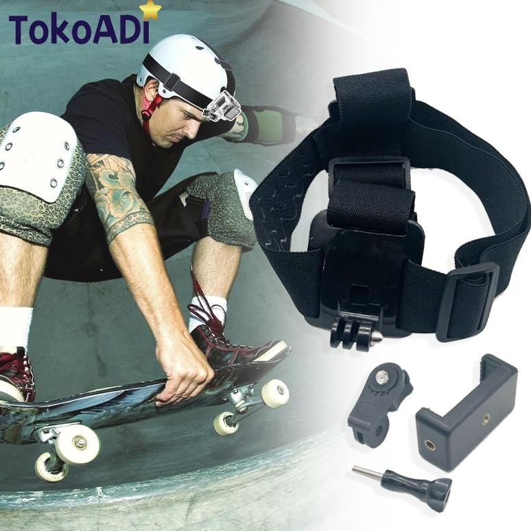 TERMURAH Elastic Headband Holder HP Tali Kepala Belt Mounting Vlog Untuk Handphone / Smartphone / Ac