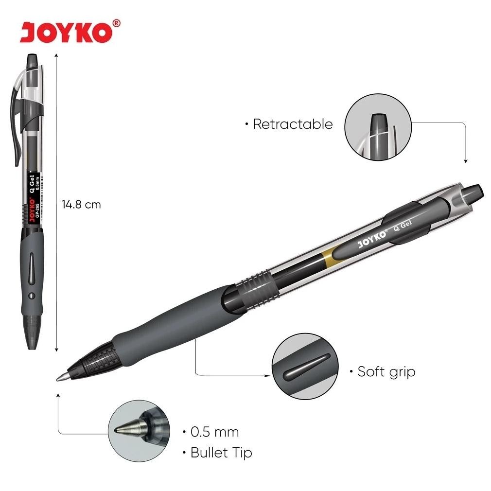 

Ku09 Lusinan Gel Pen Pena Pulpen Joyko Gp-265 Q Gel 0.5 Mm Ku09