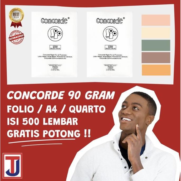 

TERMURAH - Kertas Concorde Ukuran F4 A4 Kuarto 90 Gram isi 500 lembar Warna Putih