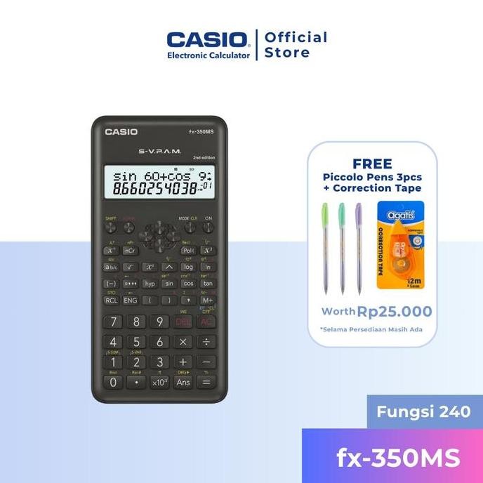 

FX-350MS 2nd Ed - Kalkulator Sekolah - Scientific - 240 fungsi