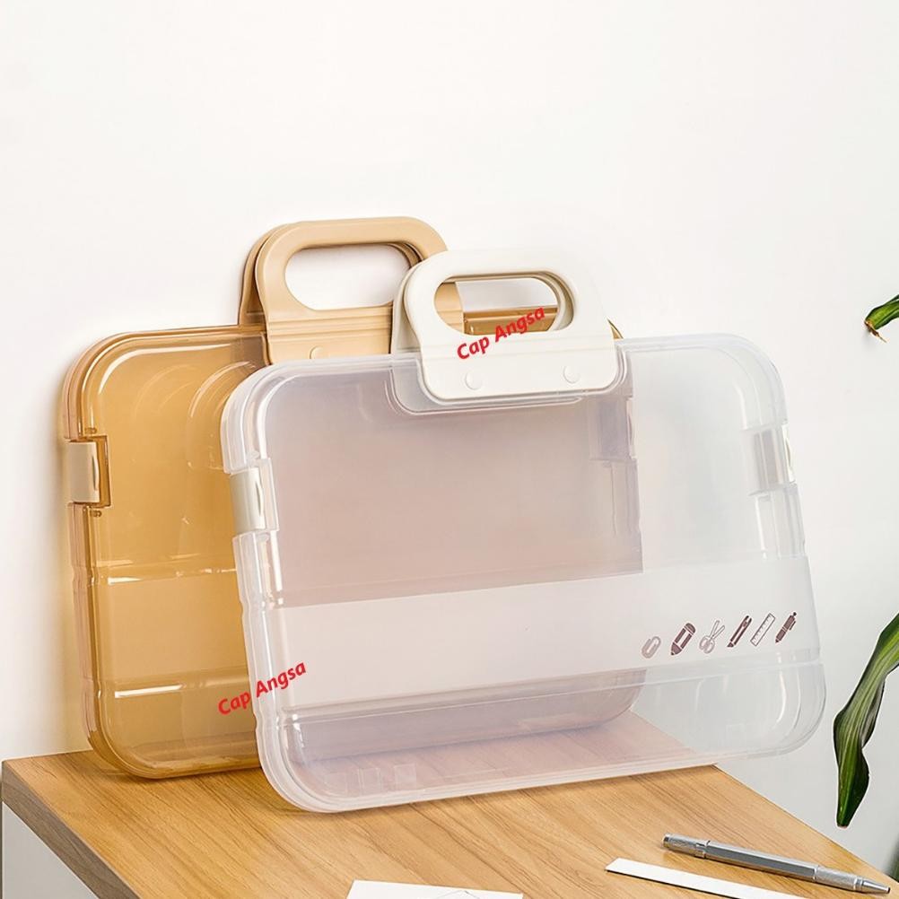 

READY STOK Map Folder Transparan Travel Document Bag File Storage Organizer Anti Air Debu Kotak Penyimpanan Berkas Arsip Siap kirim