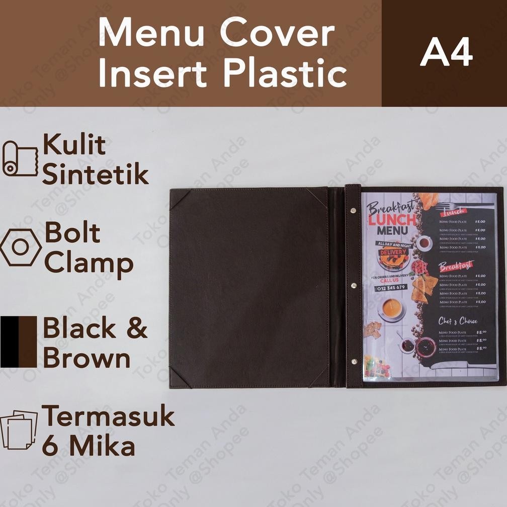

TERMURAH Buku Menu Restoran Cafe Kulit A4 / Leather Menu Book Plastik Mika Siap kirim