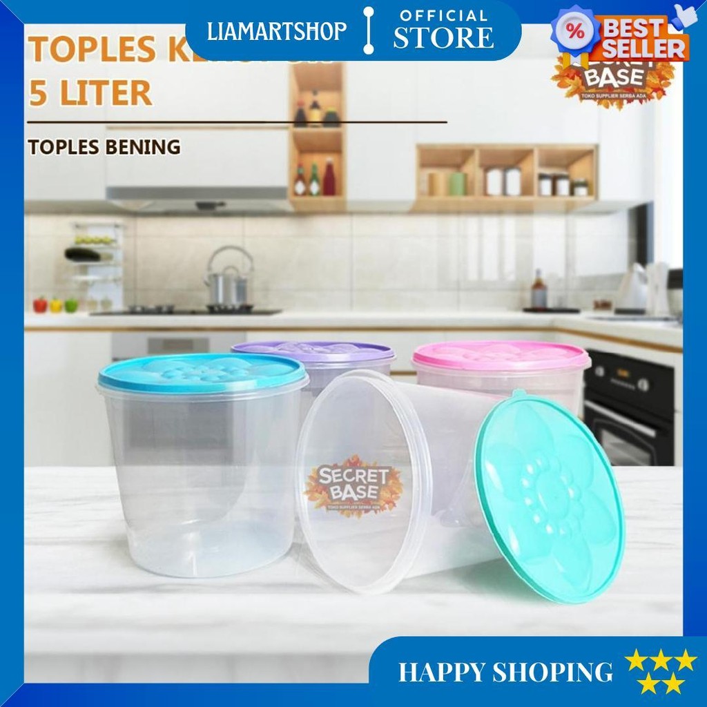 Toples Melodi 5 Liter - Tempat Makanan Plastik 5000Ml / Snack Kiloan Toples / Sealware Terlaris