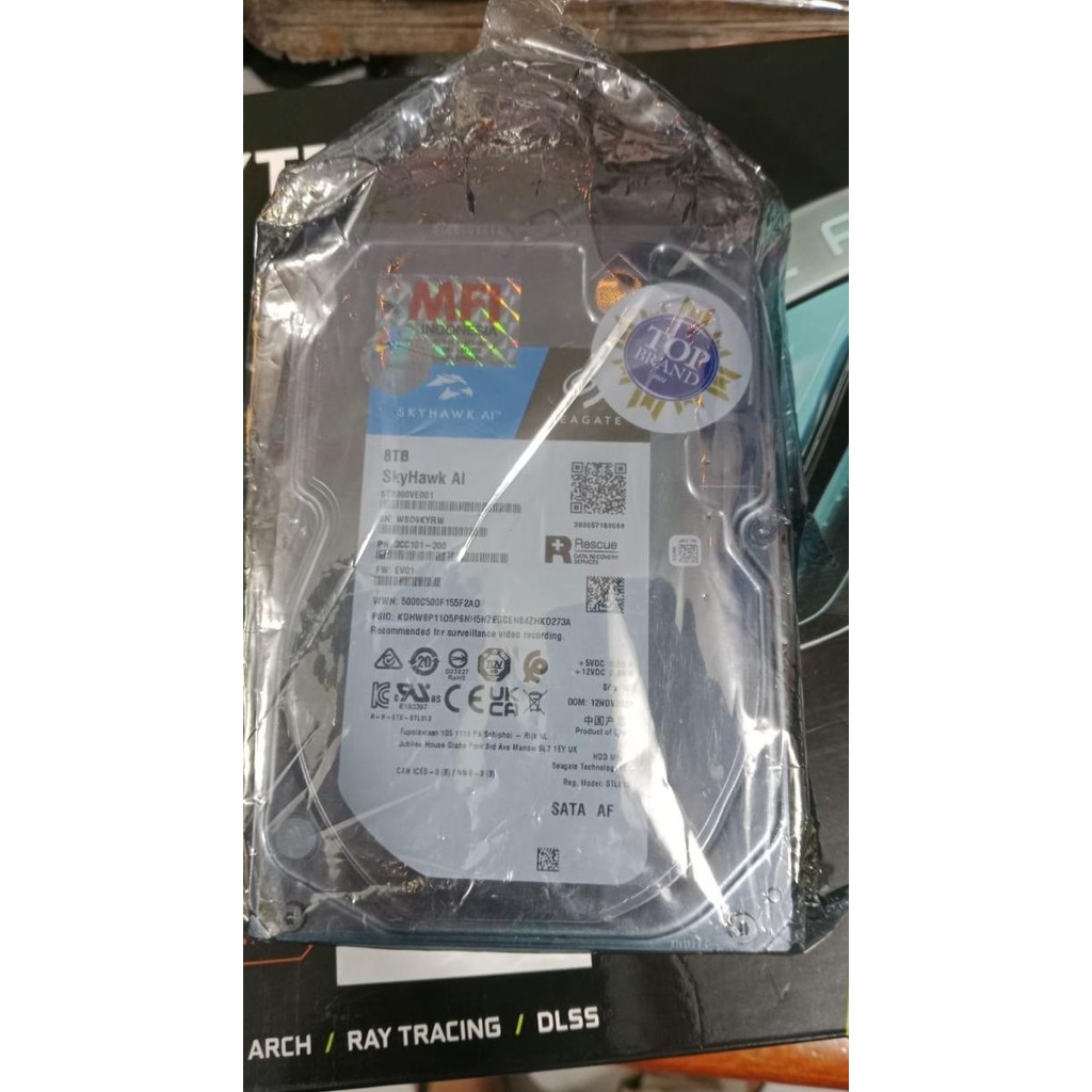 (Expert) Seagate Skyhawk HDD Internal 8TB MFI Resmi Garansi 3 Tahun CCTV