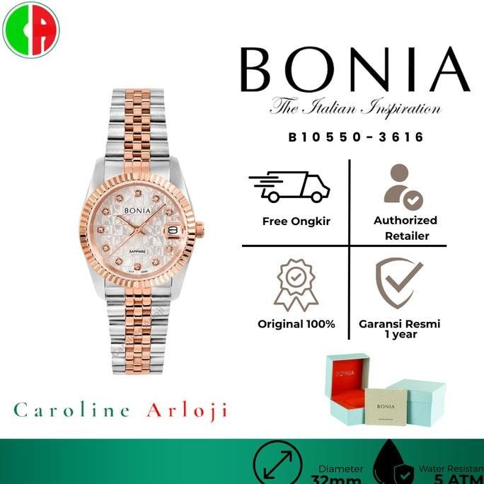 Jam Tangan Wanita Bonia Monogram BNB10550 / BNB 10550 / B10550 Original Garansi Resmi Sale