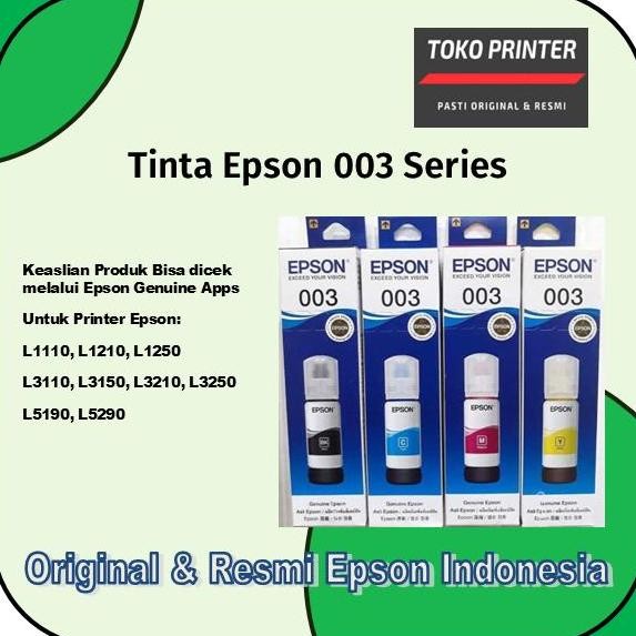 Tinta Epson 003 Original Tinta Printer Epson L3110 L3210 L1110 L3250 New Stok