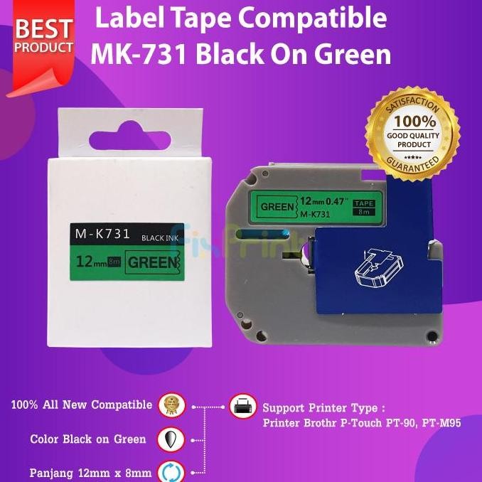 

Label Tape 12Mm Mk-631 M-K631 Black On Yellow Pt-M95 Pt-90 Compatible New Stok