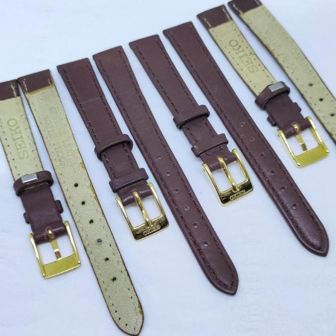 Seiko leatherstrap ladies 12mm buckle strap kulit jam tangan wanita Murah